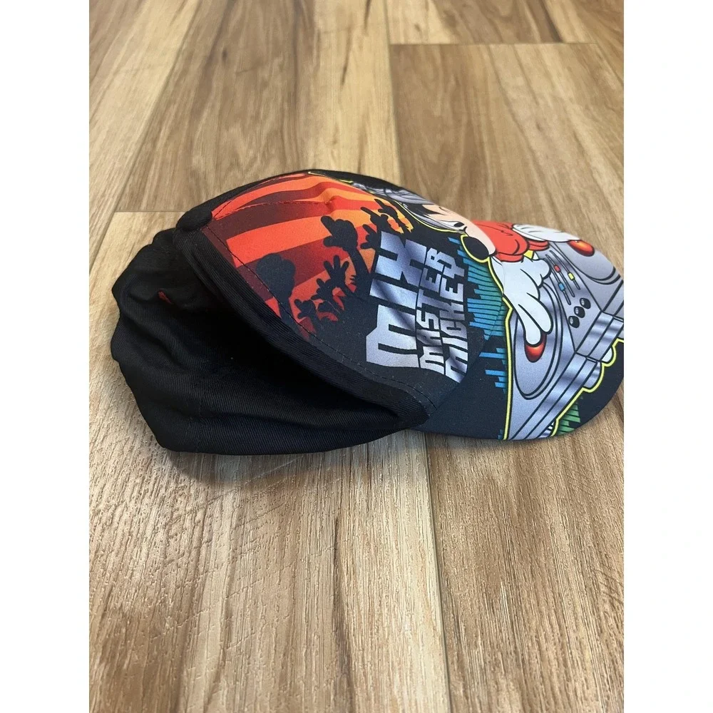 Disney Mickey Mouse Hat Cap Snap Back Boys Black Red Mix Master DJ Graphic Music